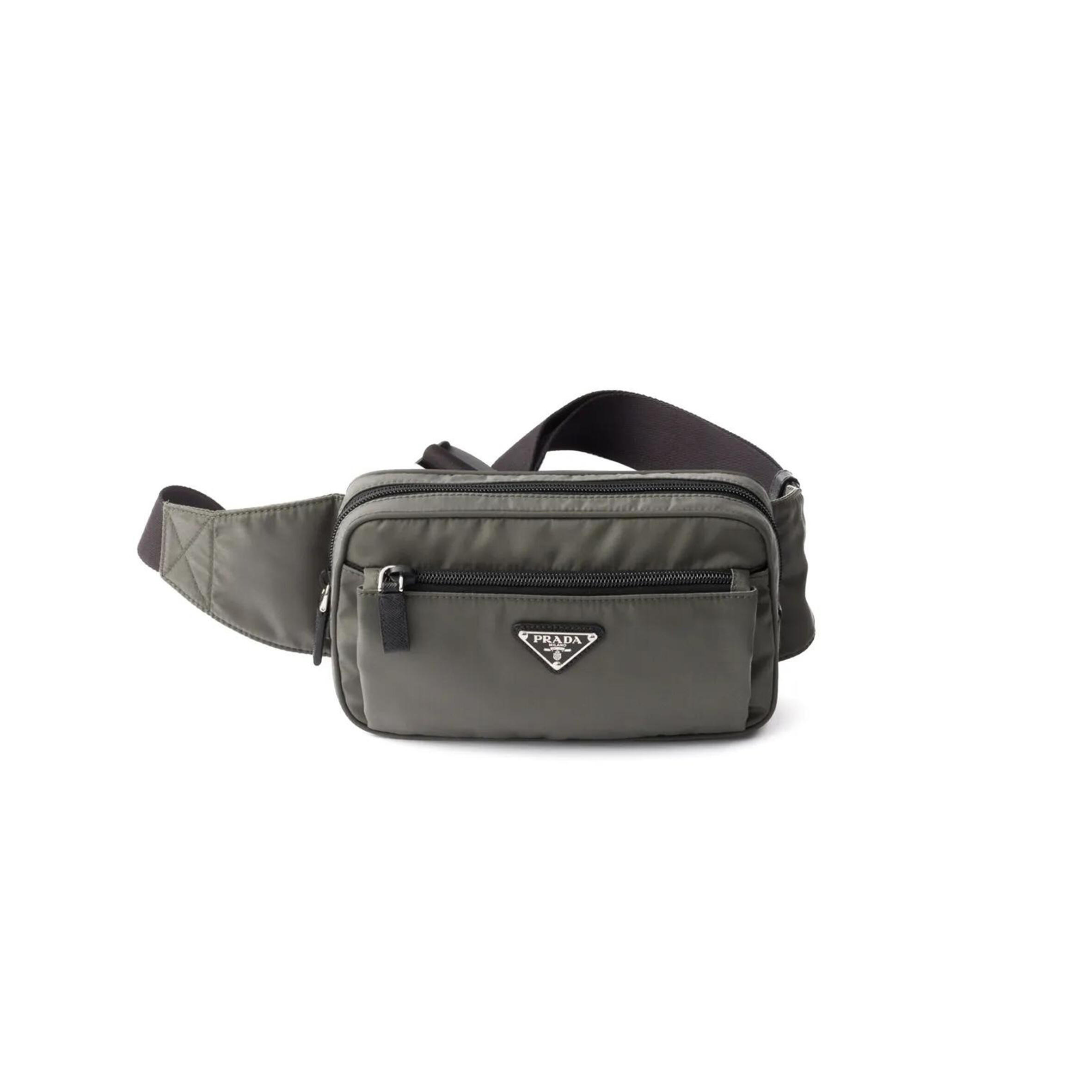 PRADA RE-NYLON AND LEATHER BELT BAG 2VL977 (21*12.5*4.5cm)